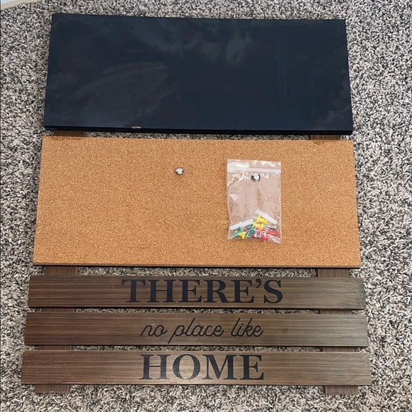 Wall organizer “Theres No Place Like Home” hanging organizer Cork Chalk Board - Picture 4 of 12